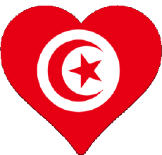 Bandiere Africa Tunisia Cuore 