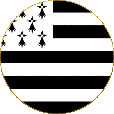 Drapeaux France Régions Bretagne Rond 