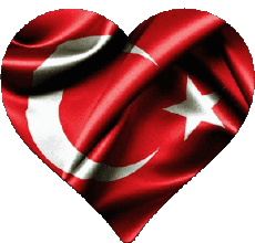 Drapeaux Asie Turquie Coeur 