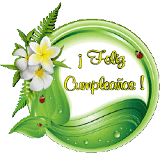 Mensajes Español Feliz Cumpleaños Floral Fondo transparente 011 