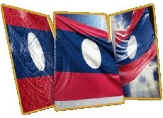 Drapeaux Asie Laos Forme 01 
