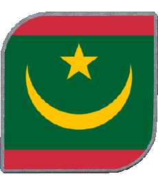 Drapeaux Afrique Mauritanie Carré 