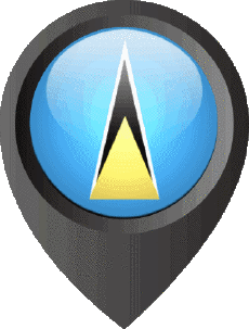 Fahnen Amerika St. Lucia Standort-Pin 