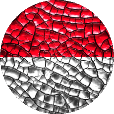 Drapeaux Asie Indonésie Rond 