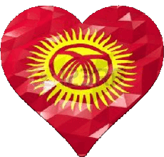 Bandiere Asia Kyrgyzstan Cuore 