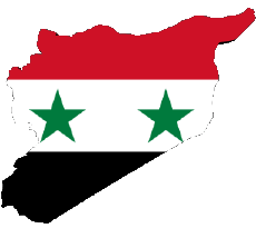 Fahnen Asien Syrien Karte 