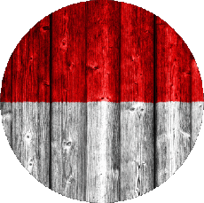 Drapeaux Asie Indonésie Rond 