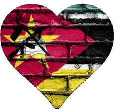 Drapeaux Afrique Mozambique Coeur 