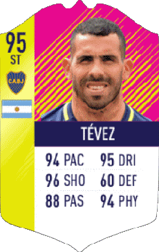 Multimedia Videospiele F I F A - Karten Spieler Argentinien Carlos Tévez 