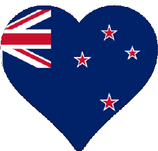 Drapeaux Océanie Nouvelle-Zélande Coeur 