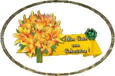 Nachrichten Deutsche Alles Gute zum Geburtstag Blumen Transparenter Hintergrund 008 