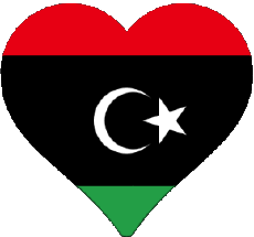 Drapeaux Afrique Libye Coeur 