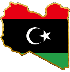 Flags Africa Libya Map 
