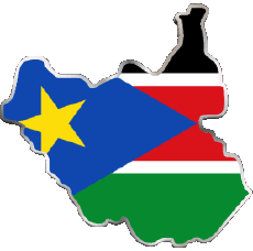 Banderas África Sudán del Sur Mapa 