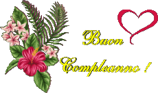 Messages Italian Buon Compleanno Floreale Transparent Background 007 