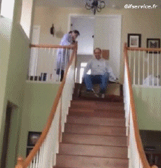 Humor -  Fun MENSCHEN Treppe Fail Serie 01 