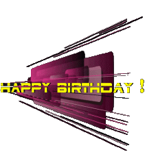Mensajes Inglés Happy Birthday Abstract - Geometric Fondo transparente 020 