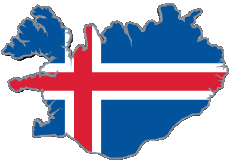 Bandiere Europa Islanda Carta Geografica 