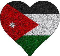 Drapeaux Asie Jordanie Coeur 