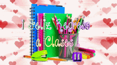 Mensajes Español Feliz Regreso a Clases Fondo animado 006 