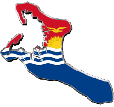 Drapeaux Océanie Kiribati carte 