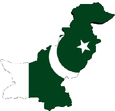 Bandiere Asia Pakistan Carta Geografica 