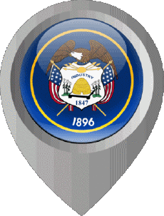 Flags America U.S.A - States Utah Location Pin 