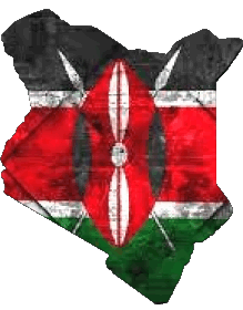 Banderas África Kenia Mapa 