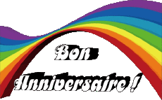 Nachrichten Französisch Bon Anniversaire Abstrait - Géométrique 021 