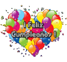 Messages Spanish Feliz Cumpleaños Globos - Confeti 001 