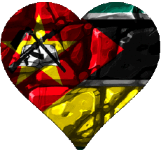 Fahnen Afrika Mozambique Herz 