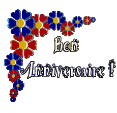 Mensajes Francés Bon Anniversaire Floral Fondo transparente 005 