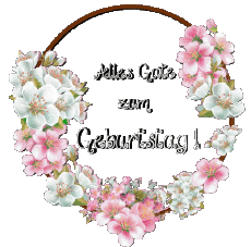 Messagi Tedesco Alles Gute zum Geburtstag Blumen Sfondo trasparente 017 