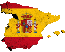 Fahnen Europa Spanien Karte 