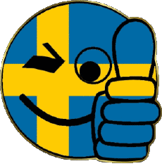Flags Europe Sweden Smiley - OK 