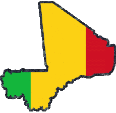 Flags Africa Mali Map 