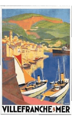 Villefranche sur mer-Humor - Fun Carteles retro - Lugares France Cote d Azur 