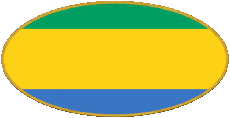 Fahnen Afrika Gabun Oval 01 
