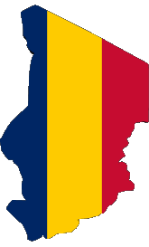 Banderas África Chad Mapa 