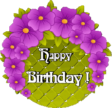 Messagi Inglese Happy Birthday Floral 019 