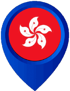 Banderas Asia Hong Kong Marcador de ubicación 