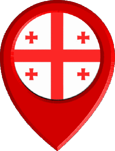 Fahnen Asien Georgia Standort-Pin 