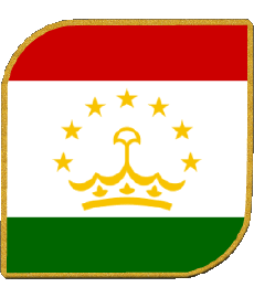 Drapeaux Asie Tadjikistan Carré 