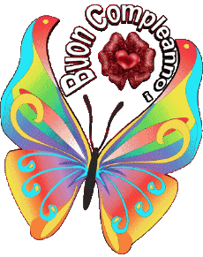 Messages Italian Buon Compleanno Farfalle Transparent Background 003 