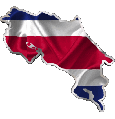 Drapeaux Amériques Costa Rica Carte 