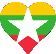 Fahnen Asien Birma Verschiedene 