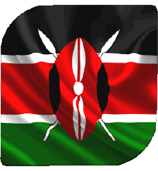 Flags Africa Kenya Square 