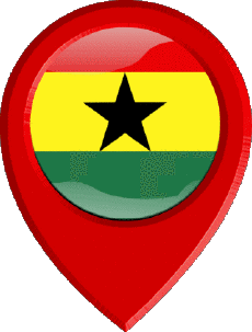 Banderas África Ghana Marcador de ubicación 