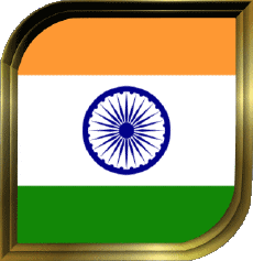 Bandiere Asia India Quadrato 