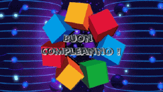Messages Italian Buon Compleanno Astratto - Geometrico Animated Background 003 